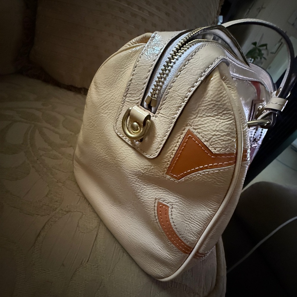 Coach F17186 Inlaid C Patent Leather Bag Leather Satchel - Picture 11 of 17